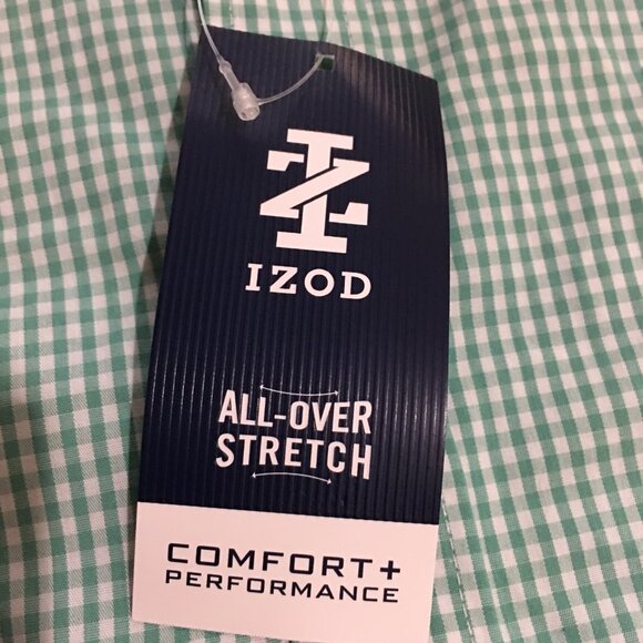IZOD Men's Long Sleeve Button Down Dress Shirt Size 2XL Green Plaid NWT - Picture 4 of 9